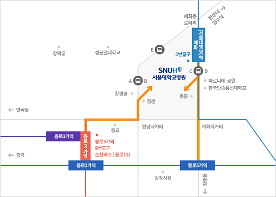 본원 오시는 길 지도