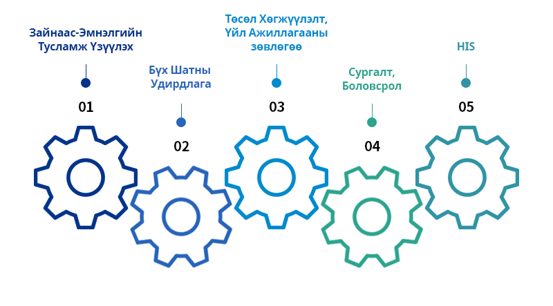 01 Tele-Medicine, 02 Consignment Management, 03 Project Development & Operational Consulting, 04 Training & Education, 05 HIS