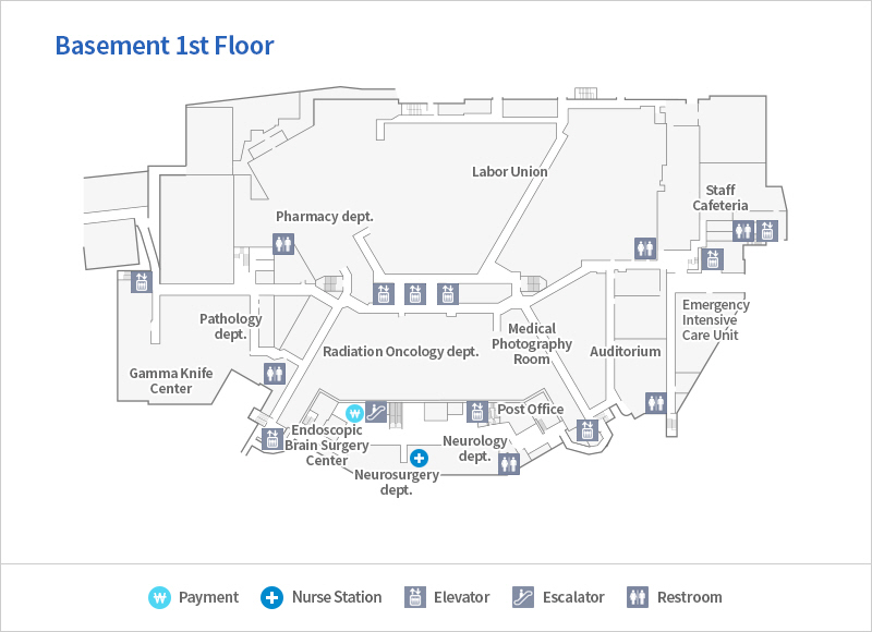 Main Hospital Basement 1st Floor Map