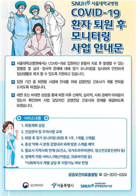 COVID-19 환자 퇴원 후 모니터링 사업 안내문