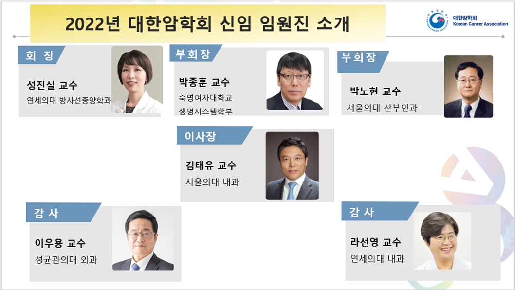 2022년 대한암학회 신임 임원진