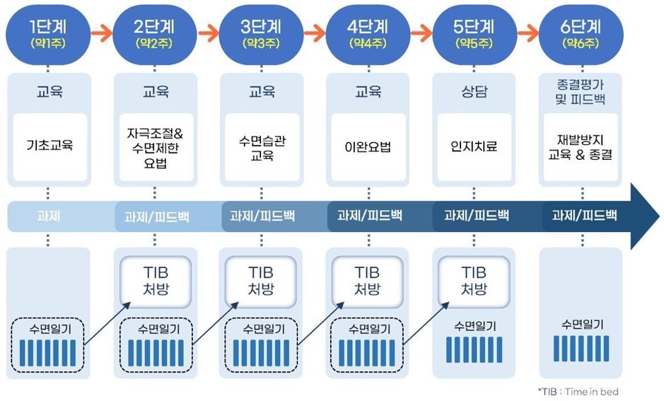 솜즈 CBT-I 치료절차 모식도