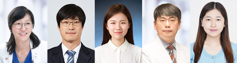 [사진 왼쪽부터] 서울대병원 채종희·중앙대 김근필 교수, 중앙대 윤서빈 박사, 서울대병원 이승복 교수, 서울의대 권해윤 학생