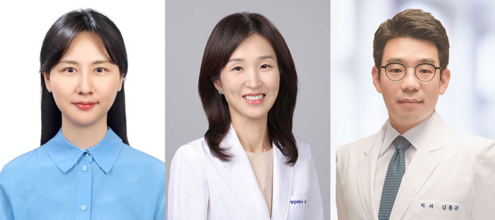 [사진 왼쪽부터] 영상의학과 연희라, 하수민 교수, 유방내분비외과 김홍규 교수