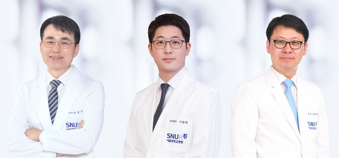 [사진 왼쪽부터] 영상의학과 박창민, 이동헌 교수, 소화기내과 임종필 교수