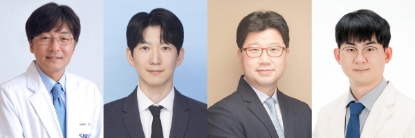 [사진 왼쪽부터] 서울대병원 김승기 교수·김상완 연구교수, 서울의대 이중엽 교수, 삼성서울병원 이종석 교수