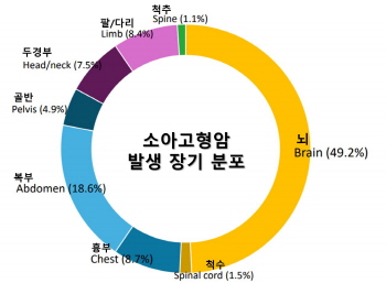 [사진] STREAM에 등록된 소아고형암 발생 장기 분포.