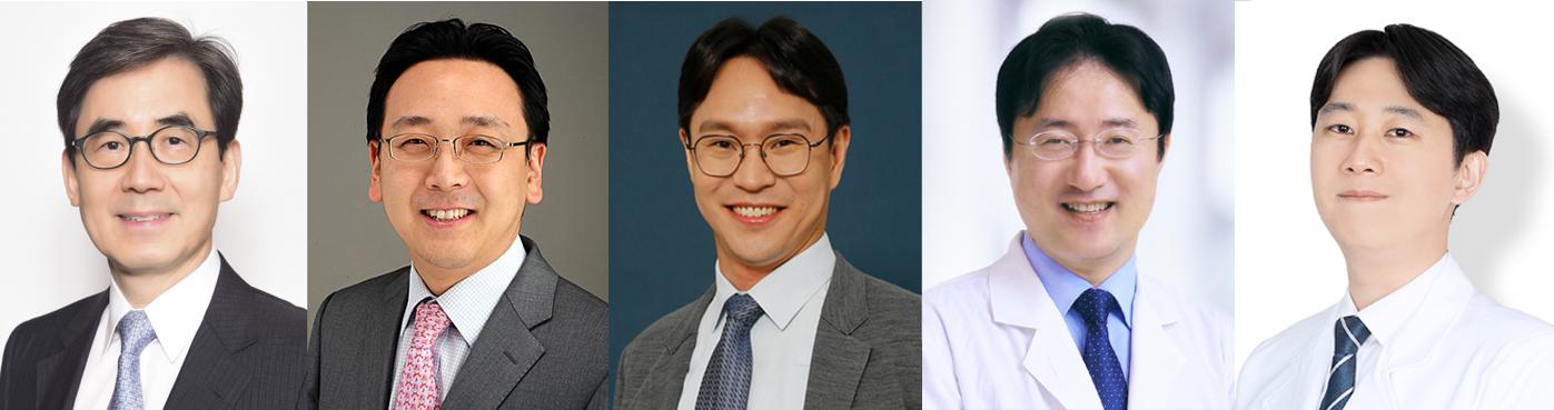 [사진 왼쪽부터] 서울대병원 의생명연구원 김효수 교수, 순환기내과 박경우&middot;강지훈&middot;양한모 교수, 보라매병원 순환기내과 박성준 교수