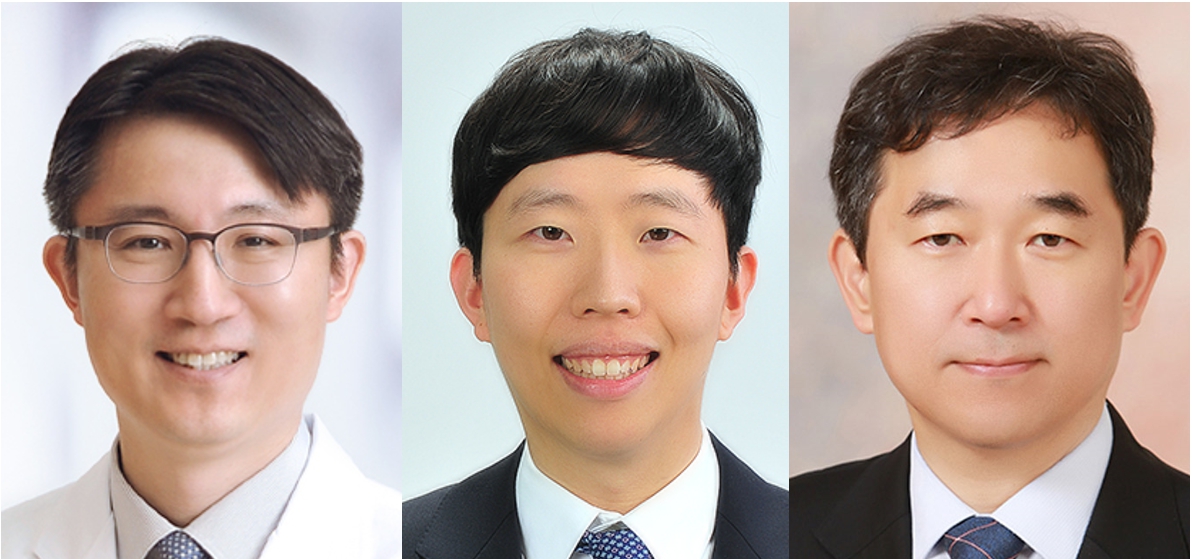 [사진 왼쪽부터] 서울대병원 피부과 권오상 교수&middot;이한재 임상강사, 서울의대 생화학교실 김종일 교수