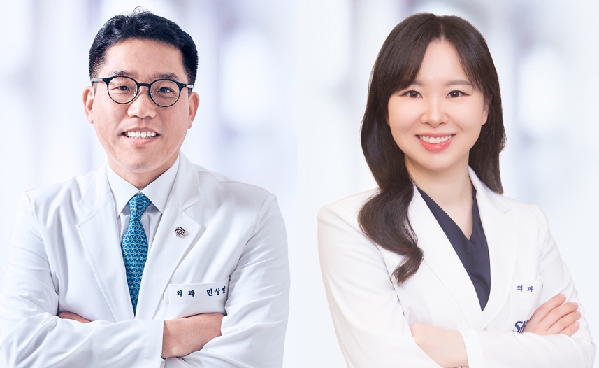 [사진 왼쪽부터] 서울대병원 이식혈관외과 민상일&middot;조아라 교수