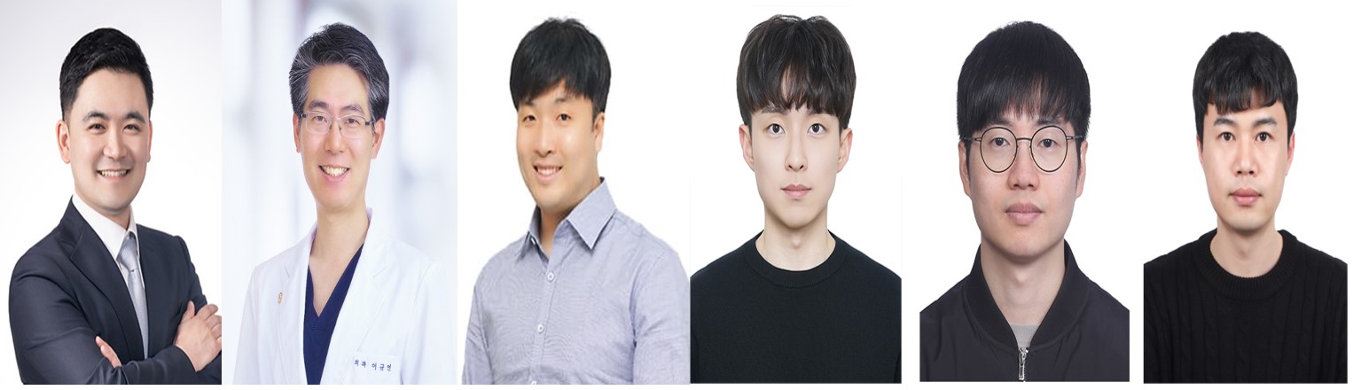[사진 왼쪽부터] 서울의대 약리학교실 이철환 교수, 서울대병원 유방내분비외과 이규언 교수, 서울대 물리천문학부 류제경 교수, 김한별, 김도균, 하성윤 학생