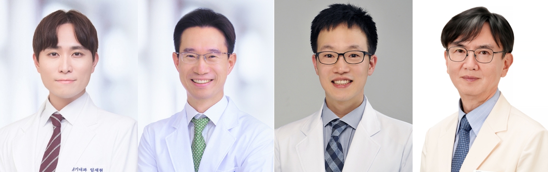 [사진 왼쪽부터] 서울대병원 순환기내과 임재현&middot;김형관 교수, 분당서울대병원 황인창 교수, 삼성서울병원 이상철 교수
